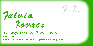 fulvia kovacs business card